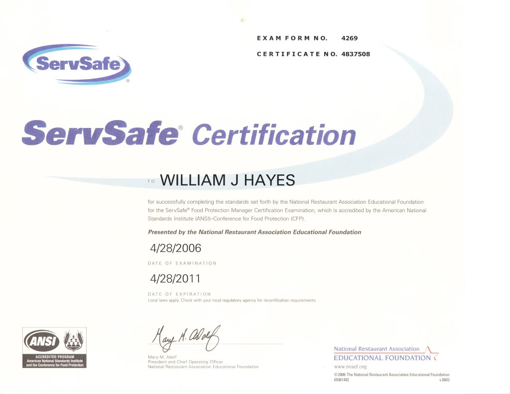 ServSafe Certification